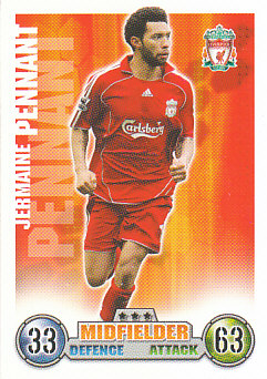 Jermaine Pennant Liverpool 2007/08 Topps Match Attax #152